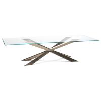Table en verre cristal Spyder de Cattelan avec base en métal
