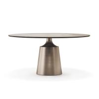 Yoda par Cattelan, table ronde avec plateau en pierre Keramik