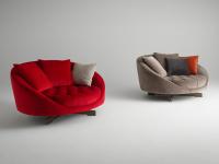 Canapé 2 places en tissu Graham, personnalisable avec revêtement simili cuir, velours et cuir