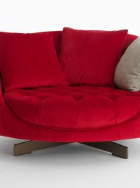 Canapé 2 places en tissu Graham, avec base pivotante à 360°, idéal pour un positionnement au centre de la pièce, par exemple dans un lounge