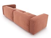 Vista posteriore del divano Softly nella versione lineare da 285 cm