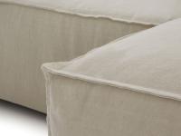 Détail du revêtement en tissu Capri 100% lino finition des coutures en relief 
