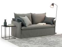 Canapé-lit Gilles style shabby avec coussins moelleux