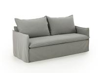 Canapé-lit Gilles 200 cm avec housse souple et jupe en tissu