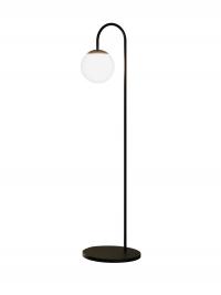Lustre design Hope à boule de verre en version lampadaire, avec cadre en métal peint en noir