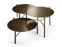 Tavolini Dawson con piano e struttura in metallo verniciato bronzo