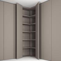 Elément d'angle pour armoires - équipé d'étagères intérieures