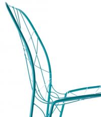 Chaise Aria en fil métallique chromé et coloré