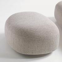 Scoop upholstered fabric ottoman