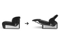 Double motorisation pour l'assise et pour le dossier avec mécanisme Zéro Wall qui permet une inclinaison sans éloigner le canapé du mur