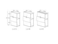 Meuble armoire TV escamotable Ciak - Schémas et Dimensions Module TV coulissant