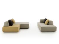 Canapé Prisma dans une composition avec chaise longue de 210x180 cm et élément 3 places 210x105 cm