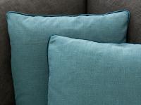 Coussins pour lit ou canapé en tissu Nathan Naturel avec bord en velours Elina 