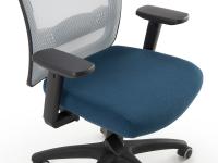 Chaise de bureau réglable Bill avec assise rembourrée et revêtue en tissu ou simili cuir