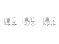 Modèles et Dimensions de la chaise home-office avec dossier filet Jeff