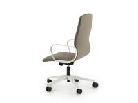 Chaise home-office monocoque Mark avec base 5 rayons en aluminium verni blanc