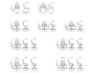Modèles et Dimensions de la chaise bureau monocoque Mark