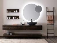 Mobile bagno sospeso Glamour cm 210 con coppia di cassetti cm 105 e mensolone