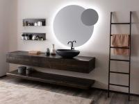 Mobile bagno Glamour in legno massello Abete Nero con lavabo in appoggio