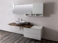 Composizione Atlantic laccato opaco Bianco e top in rovere bollito