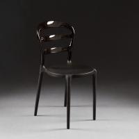 Chaise moderne bicolore Lilian - assise en polypropylène Noir et dossier en polycarbonate Noir