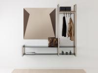 Meuble d'entrée Milton 02 avec miroir Julius, idéal pour les intérieurs modernes, minimalistes ou industriels