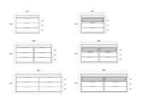Commode double face Îlot Bliss - dimensions versions simple et double - hauteur intérieure du tiroir