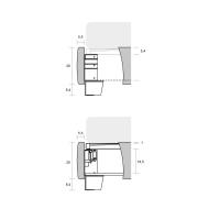 Schémas et Dimensions : cadre de lit sans box de rangement et cadre de lit avec box de rangement avec système de levage simple et double