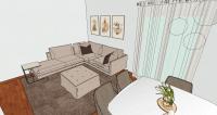 Projet 3D Salle de séjour/Salon - Canapé avec méridienne