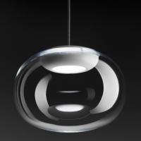 Luminaire suspendu en boule de verre La Mariée - finition verre transparent