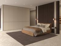 Zenit Lounge - Armoire dressing luxe sans poignée à portes battantes, disponible avec des portes à décoration tridimensionnelle ou avec une façade lisse classique