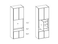 Module avec TV intégrée pour armoires Lounge TV - dimensions des compartiments 
