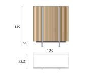 Meuble bar design en bois Virtuo - Schéma et dimensions