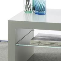 Table de chevet Alma: détails de l'étagère en verre
