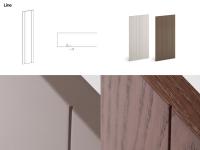 Armoire en bois et verre Nadir Lounge High - Finition déco "Line" avec gravures verticales en "V" de l.2 mm et ép.2 mm