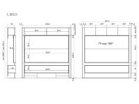 Ensemble TV de salon Lounge - Dimensions spécifiques mod. avec 4 portes supérieures : 261,5 cm