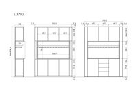 Meuble bar pour salon moderne Lounge - Dimensions spécifiques de la version avec tiroirs centraux : 170,5 cm