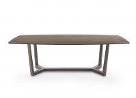 Version en forme de tonneau de la table de séjour moderne Coast, ici présenté complètement en bois