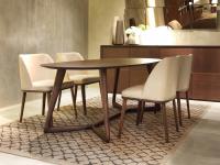 Table ovale avec base en bois massif Dean - moderne, élégante et raffinée