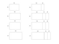 Schémas et dimensions de la table Albus dans les modèles fixes et rectangulaires extensibles avec deux rallonges