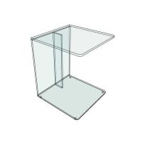 Fascia centrale che garantisce maggiore stabilità al tavolino servente a "C" Multiglass