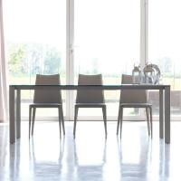 Table à rallonge Giasone au design minimaliste avec rallonge de table