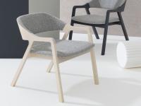 Fauteuil lounge d'inspiration scandinave Bryanna à combiner avec la chaise et le tabouret de style nordique de la même collection
