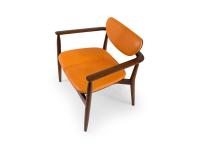 Fauteuil en cuir orange et bois Light Brown Regina : une palette de couleurs qui respecte le style vintage de ce siège
