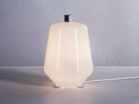 Lampe Luisa en verre blanc poli avec structure chromée