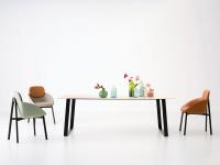 Table fixe Gladio avec plateau en céramique KB Focos Sel