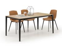 Table de salle à manger extensible Hirsohi avec plateau de 160 x 90 cm