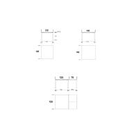 Table Winston - Schémas du plateau carré extensible et fixe