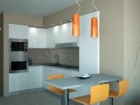 Progetto 3D Open Space - render zona cucina