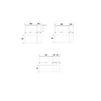 Table Winston - Schémas du plateau rectangulaire extensible